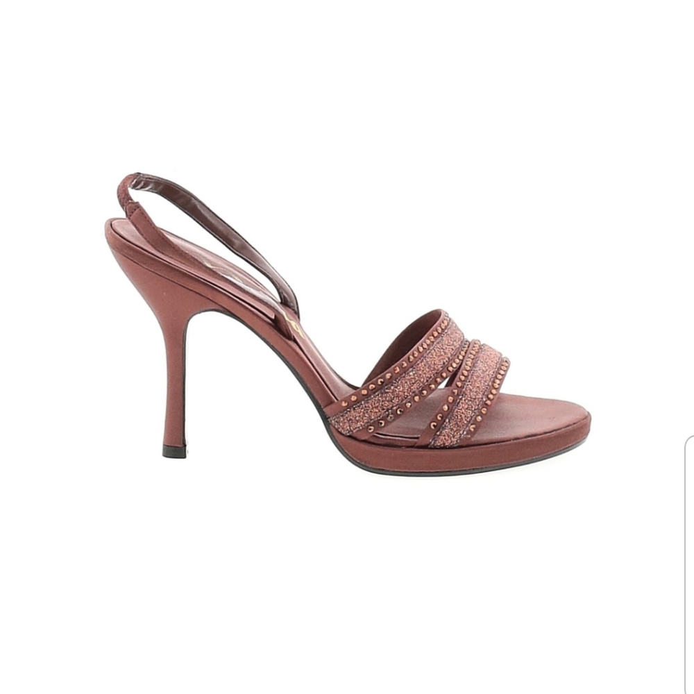 Nina Satin Brown Cognac 4" Dressy Pumps
